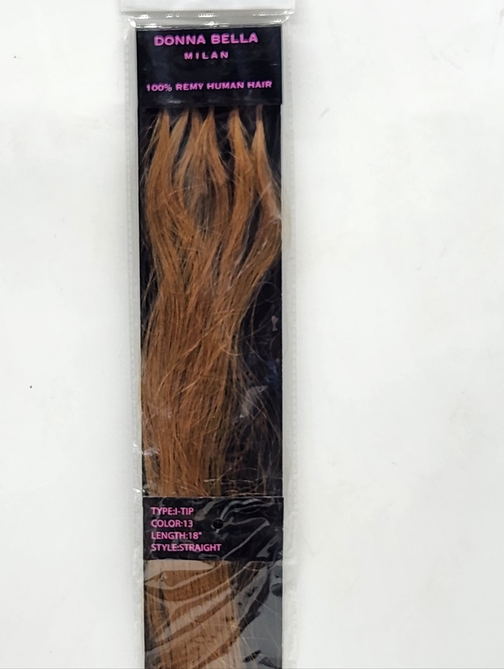 DONNA BELLA # 13 REMY 100% Human Hair 10 PIECES I TIP STRAIGHT Extensions 18"